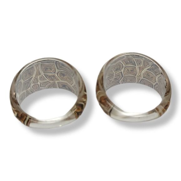 Tortoise Print Acrylic Ring Set Size 8.5 - Picture 3 of 5